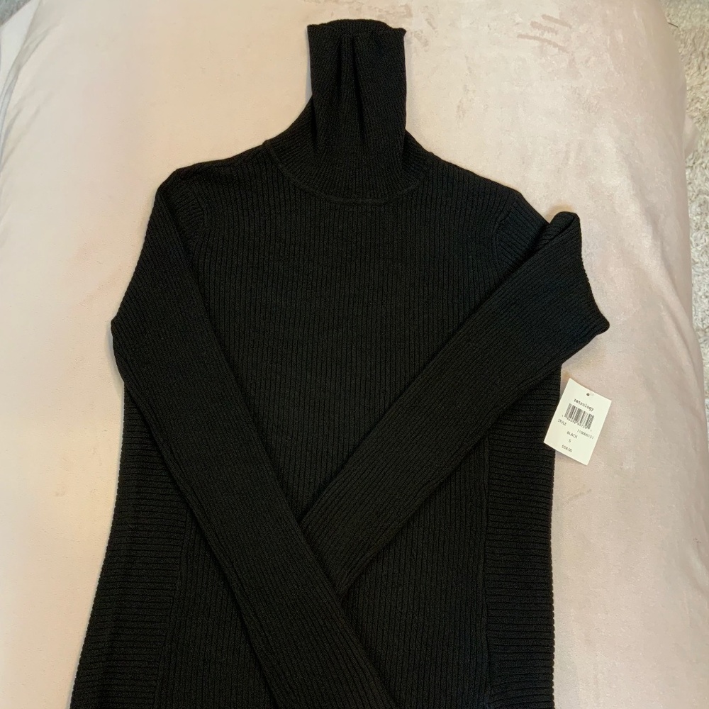 Retro logo Black S Turtleneck Minimalist Monochrome Officecore